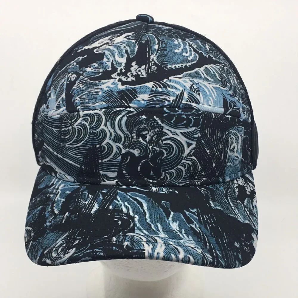 Lululemon Dash and Splash Cap II Baseball Cap with backstrap blue swirl OS